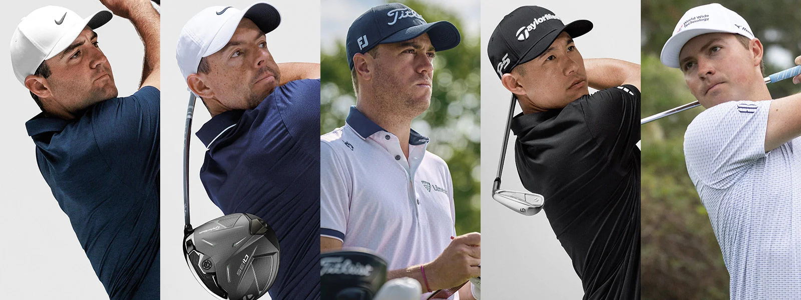 Scottie Scheffler, Rory McIlroy, Justin Thomas, Collin Morikawa, and Ben Griffin.