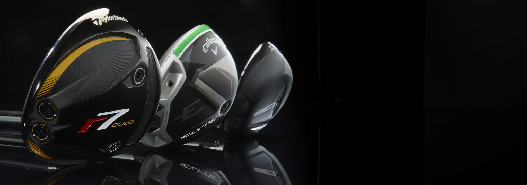 Titleist, Callaway and TaylorMade mini drivers.