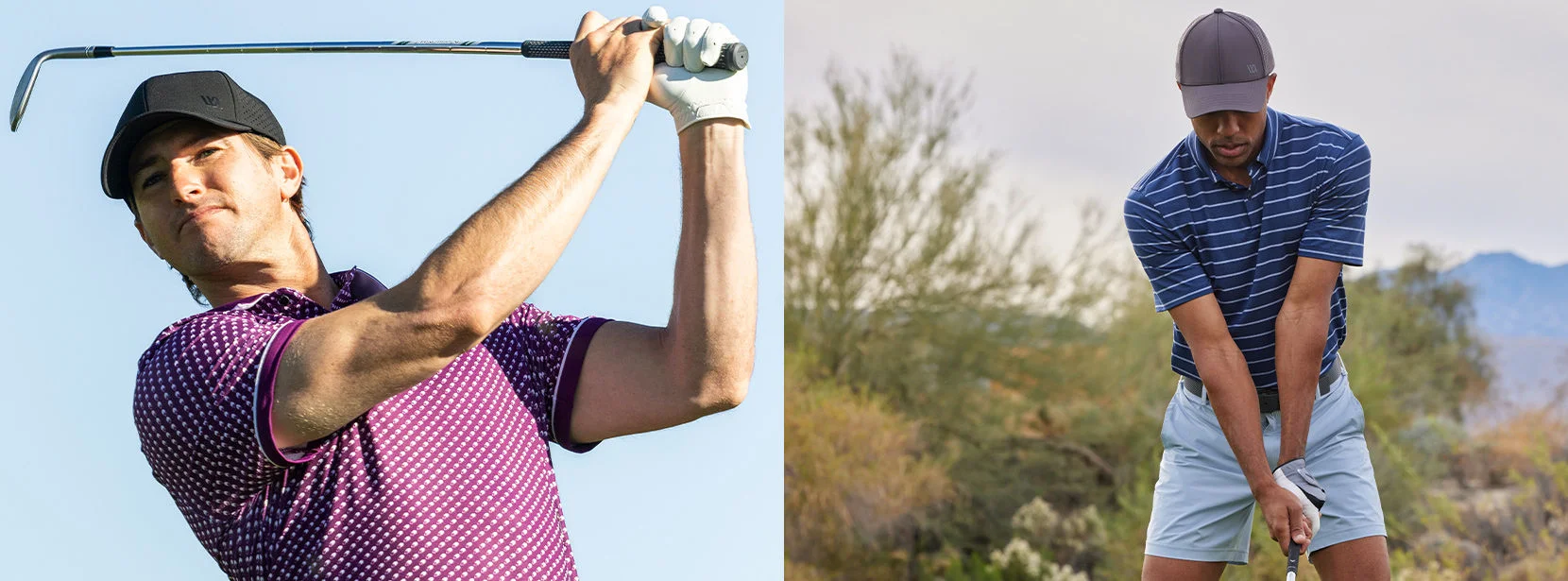 Men wearing VRST golf apparel.