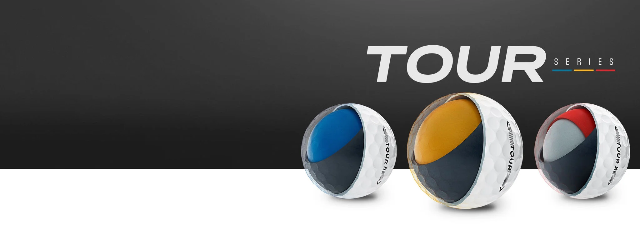 The 2025 lineup of Maxfli Tour golf balls.