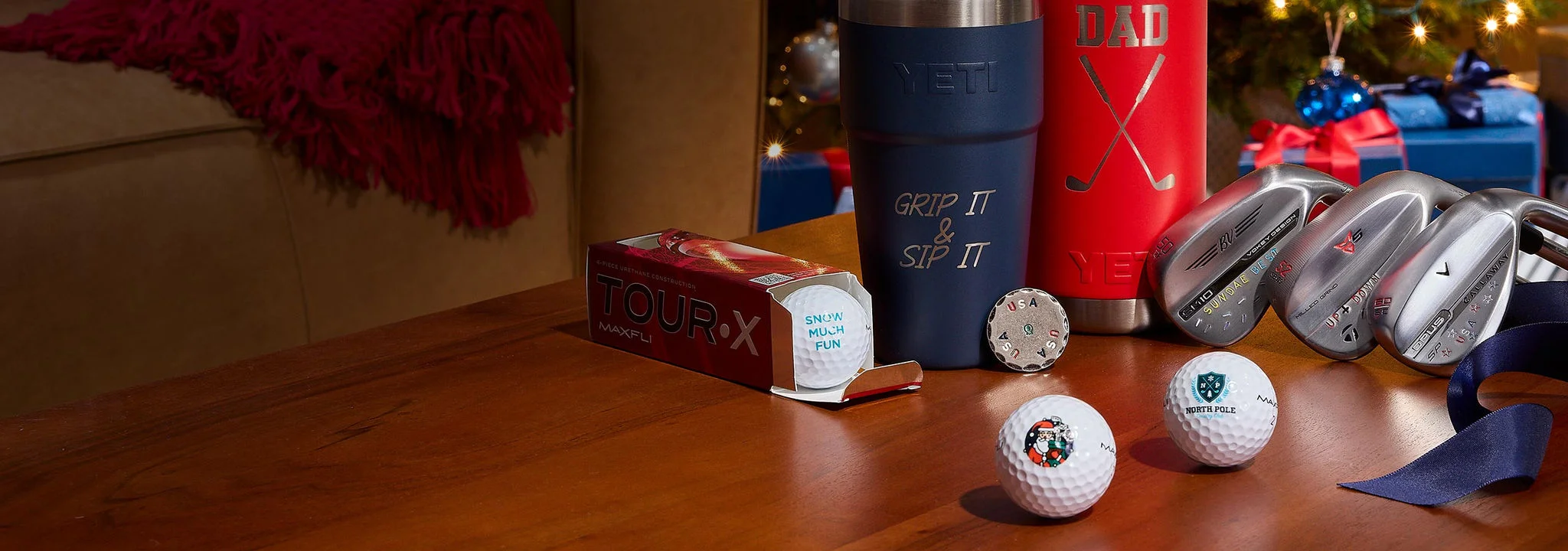 Personalized golf gear.