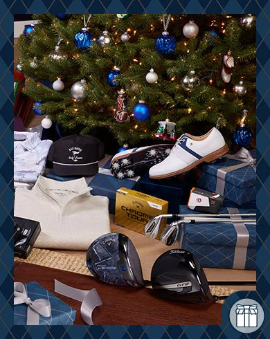 Golf gifts under the tree.