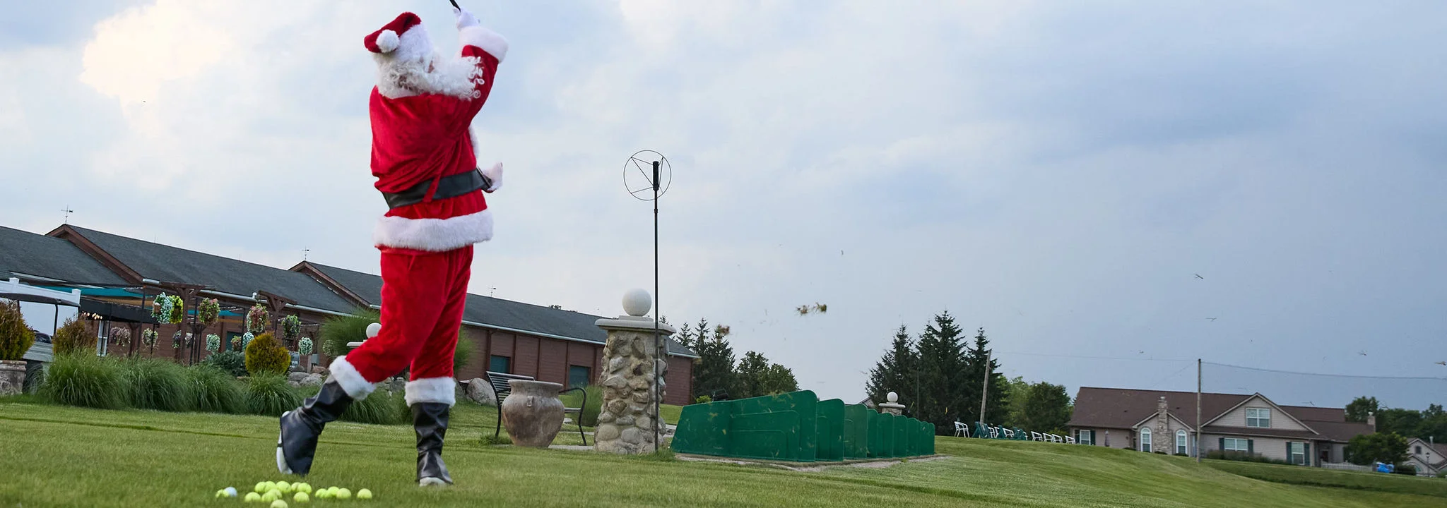 Santa hitting at the range.