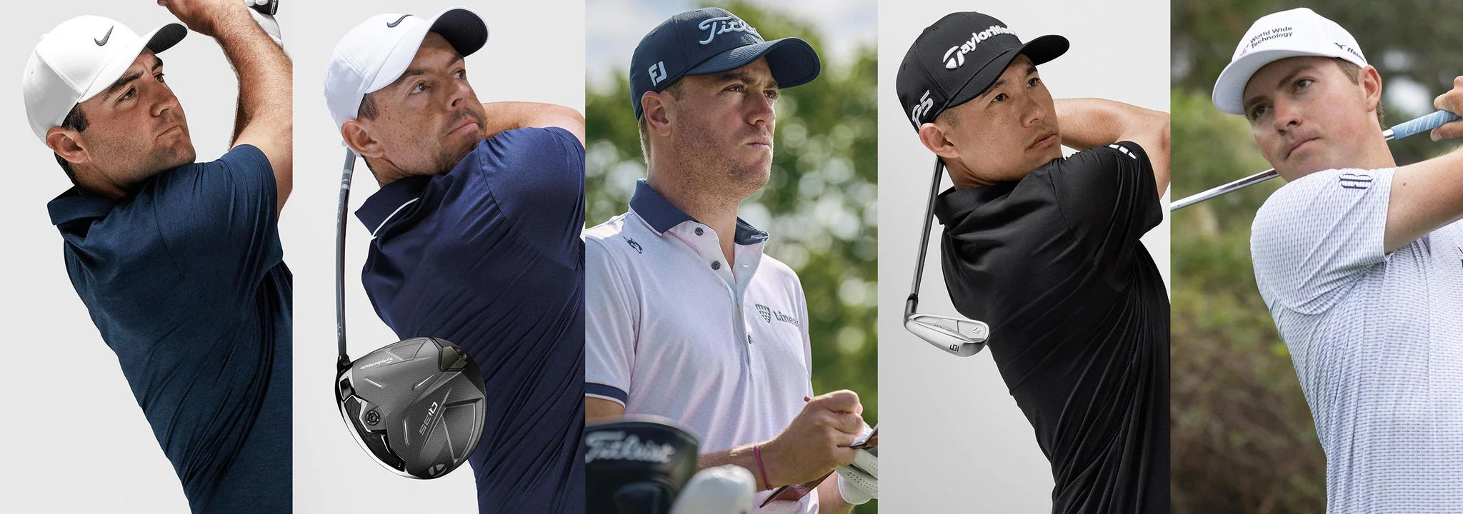 Scottie Scheffler, Rory McIlroy, Justin Thomas, Collin Morikawa, and Ben Griffin.