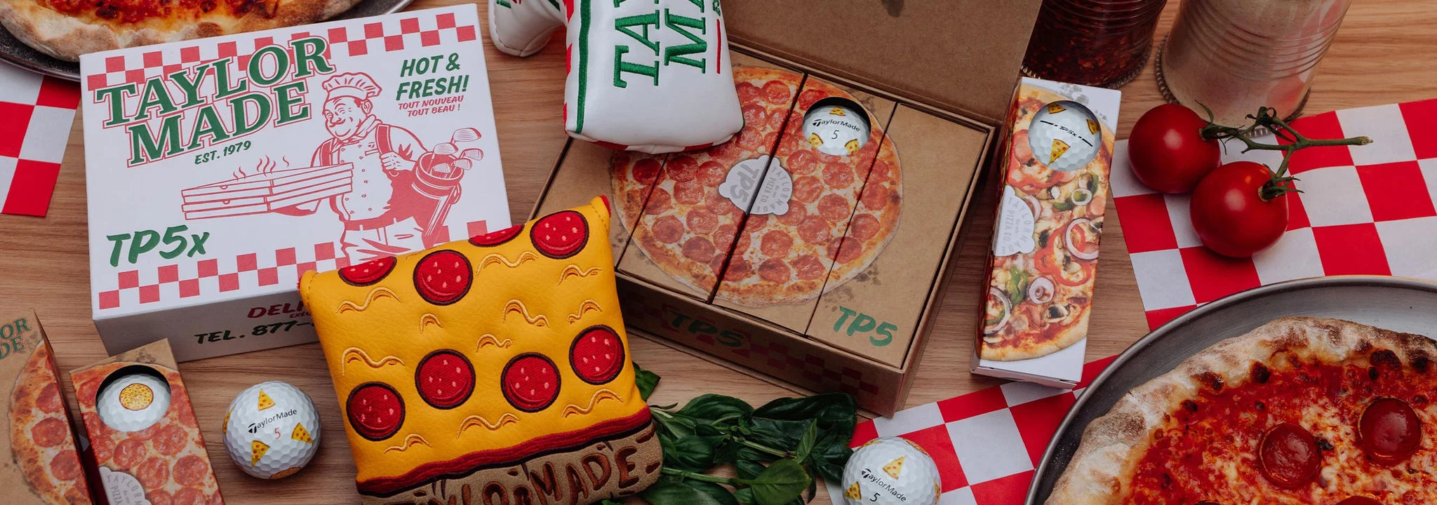 The TaylorMade Pizza Party Collection.