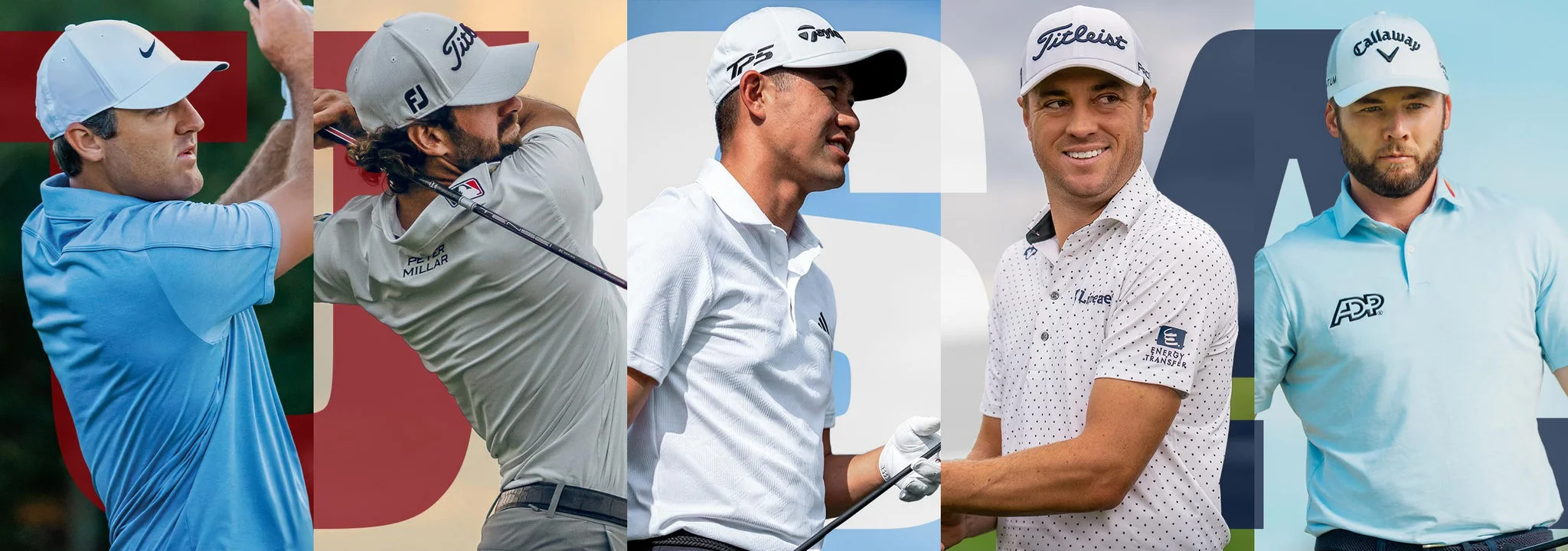 Scottie Scheffler, Cam Young, Collin Morikawa, Justin Thomas, and Sam Burns