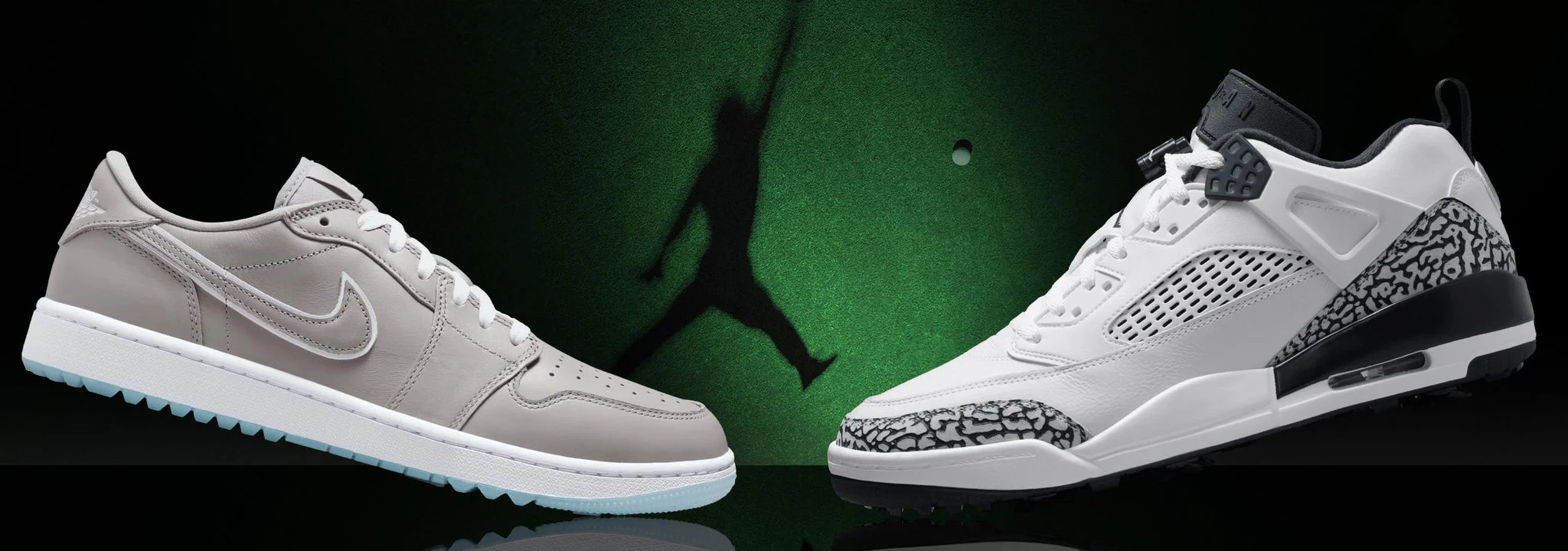 Jordan Spizike and AJ1 golf shoes.