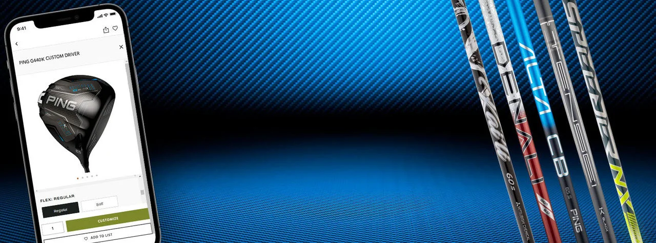 A phone showing custom options for a Ping G440 driver.