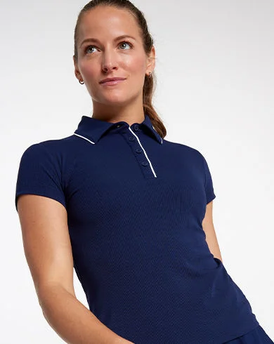 CALIA Rib Short Sleeve Polo