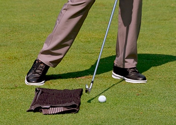 An image of a golfer practicing.