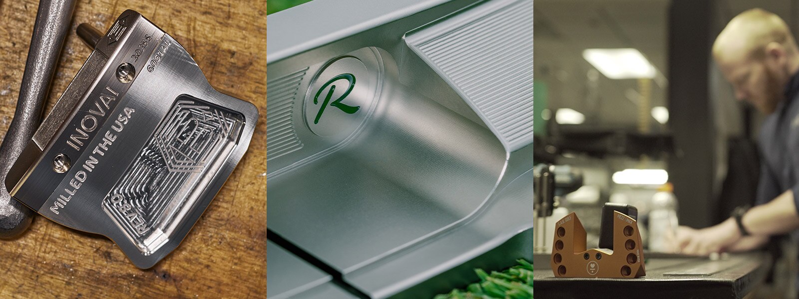 A variety of studio putters.