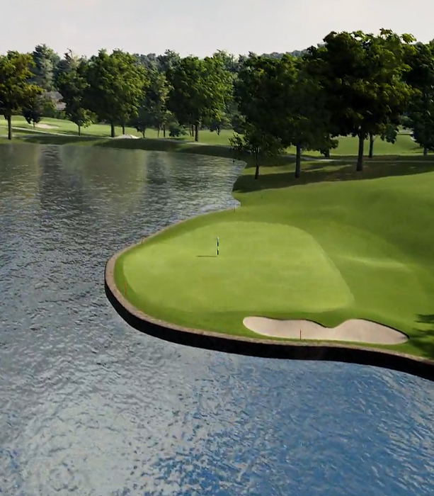 Digital rendering of Pebble Beach on a Trackman.