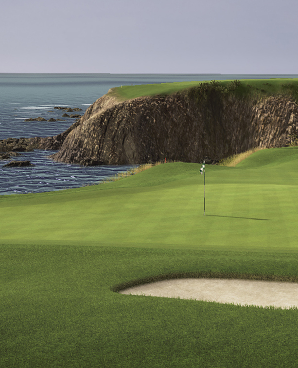 Digital rendering of Pebble Beach on a Trackman.